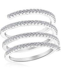 iJewel - Sterling Cz Band Spriral Ring - Lyst