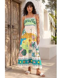 Roman - Roman Beach Print Strappy Midi Dress - Lyst