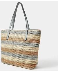 Accessorize - Stripe Raffia Shoulder Bag - Lyst