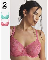 Pretty Secrets - 2 Pack Daisy Lace Full Cup Bras - Lyst