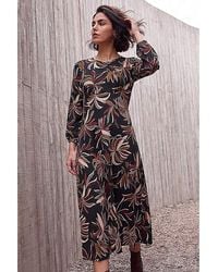 Roman - Roman Leaf Print A-Line Dress - Lyst
