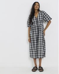 Simply Be - Check Midi Dress - Lyst