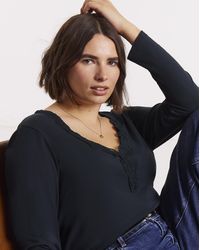 Simply Be - Cosy Long Sleeve Lace V Neck Top - Lyst