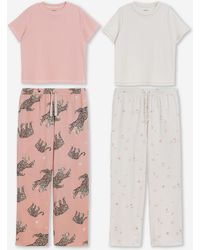 Simply Be - 2 Pack Ribbed T Shirt Pj Sets - Lyst