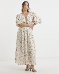 Simply Be - Floral Broderie Midi Dress - Lyst