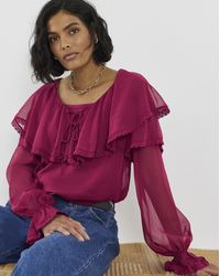 Simply Be - Frill Collar Blouse - Lyst
