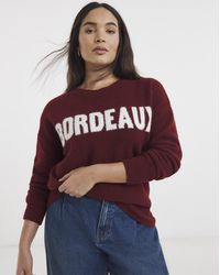 Simply Be - Slogan Knitted Crew Neck Jumper - Lyst