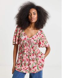 Simply Be - Crinkle Tie Front Blouse - Lyst