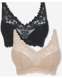Pretty Secrets - 2 Pack Daisy Lace Plunge Bras - Lyst