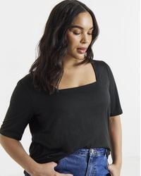 Simply Be - Half Sleeve Square Neck Top - Lyst