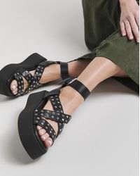 Simply Be - Studded Cross Strap Flatform Sandal Wide - Lyst