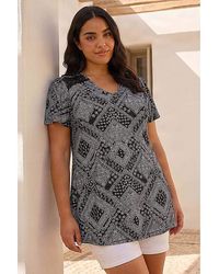 Roman Curve - Patchwork Print Lace Top - Lyst