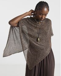 Simply Be - Sequin Knitted Slouchy Poncho - Lyst