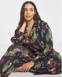 Simply Be - Button Through Plisse Lounge Set - Lyst