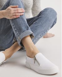 Simply Be - Side Zip Tumbled Trainers Wide Fit - Lyst