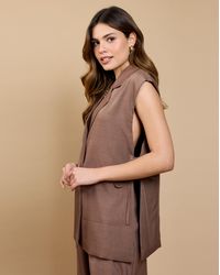 Little Mistress - Lm Mink Tie Waistcoat - Lyst