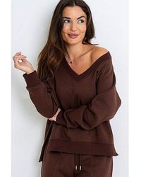 Pour Moi - Off Duty V-Neck Sweatshirt - Lyst