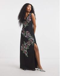 Maya Curve - Embellished Maxi Dress - Lyst