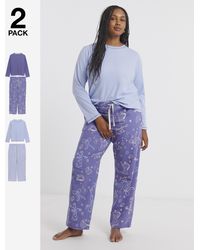 Simply Be - Breakfast Club Ribbed 2 Pack Pj Sets - Lyst