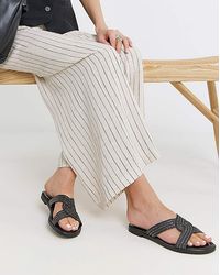 Simply Be - Woven Twist Flat Sandals Extra Wide - Lyst