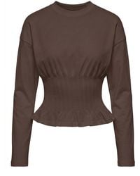 ONLY - Marie Corsage Jersey Top - Lyst