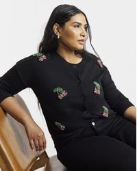 Simply Be - Embellished Cherry Cardigan - Lyst