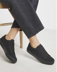 Simply Be - Lace Up Canvas Trainer Extra Wide - Lyst