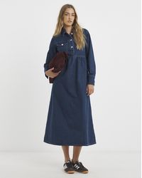 Simply Be - Long Sleeve Denim Midi Dress - Lyst
