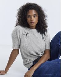 Simply Be - Short Sleeve Bow Jumper - Lyst