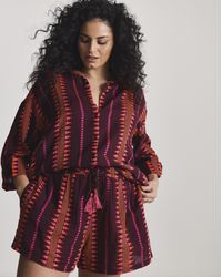 Beach To Beach - Jacquard Shirt And Short Beach Coord - Lyst