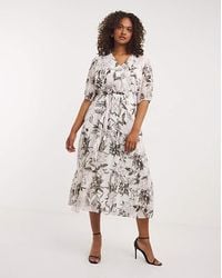 Joanna Hope - Belted Midi Tiered Dress - Lyst
