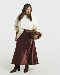 Simply Be - Satin Maxi Skirt - Lyst