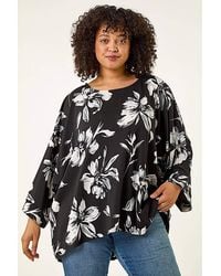 Roman Curve - Floral Print Stretch Top - Lyst