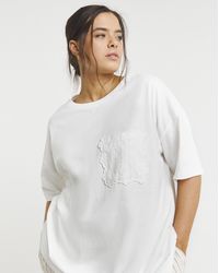 Simply Be - Broderie Pocket T-Shirt - Lyst