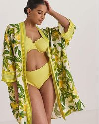 MAGISCULPT - Border Print Open Maxi Kaftan - Lyst