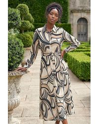 Roman - Roman Abstract Buttoned Shirt Dress - Lyst
