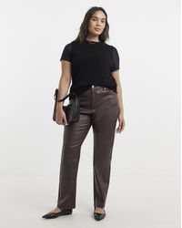 Simply Be - Coated Straight Leg Jeans - Lyst