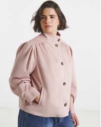 Simply Be - Funnel Neck Suedette Jacket - Lyst