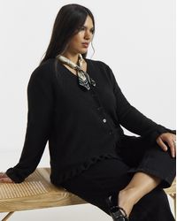 Simply Be - Frill V-Neck Cardigan - Lyst