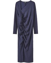 Simply Be - Ruched Textured Jersey Midi Dress - Lyst