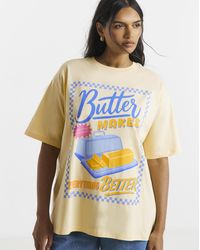 Simply Be - Butter Graphic Oversized T-Shirt - Lyst