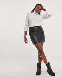 Simply Be - Pocket Stretch Pu Mini Skirt - Lyst