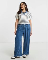 Simply Be - Sbe Pleat Detail Wide Leg Jeans - Lyst