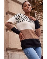 Roman - Roman Animal Print Colour Block Jumper - Lyst