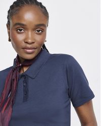 Simply Be - Short Sleeve Rib Polo Top - Lyst