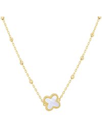 iJewel - 9Ct Mother Of Pearl Clover Necklace - Lyst