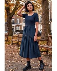 Roman - Roman Knit Woven Mix Midi Dress - Lyst