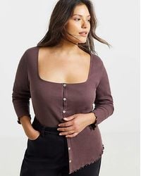 Simply Be - Long Sleeve Button Through Ribbed Cardi - Lyst
