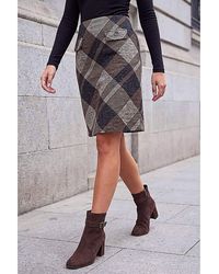 Roman - Roman Button Check A-Line Skirt - Lyst