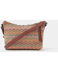 Accessorize - Stripe Raffia Crossbody Bag - Lyst